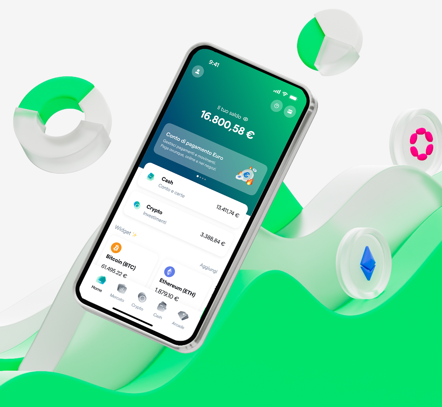 smartphone con homepage app young platform
