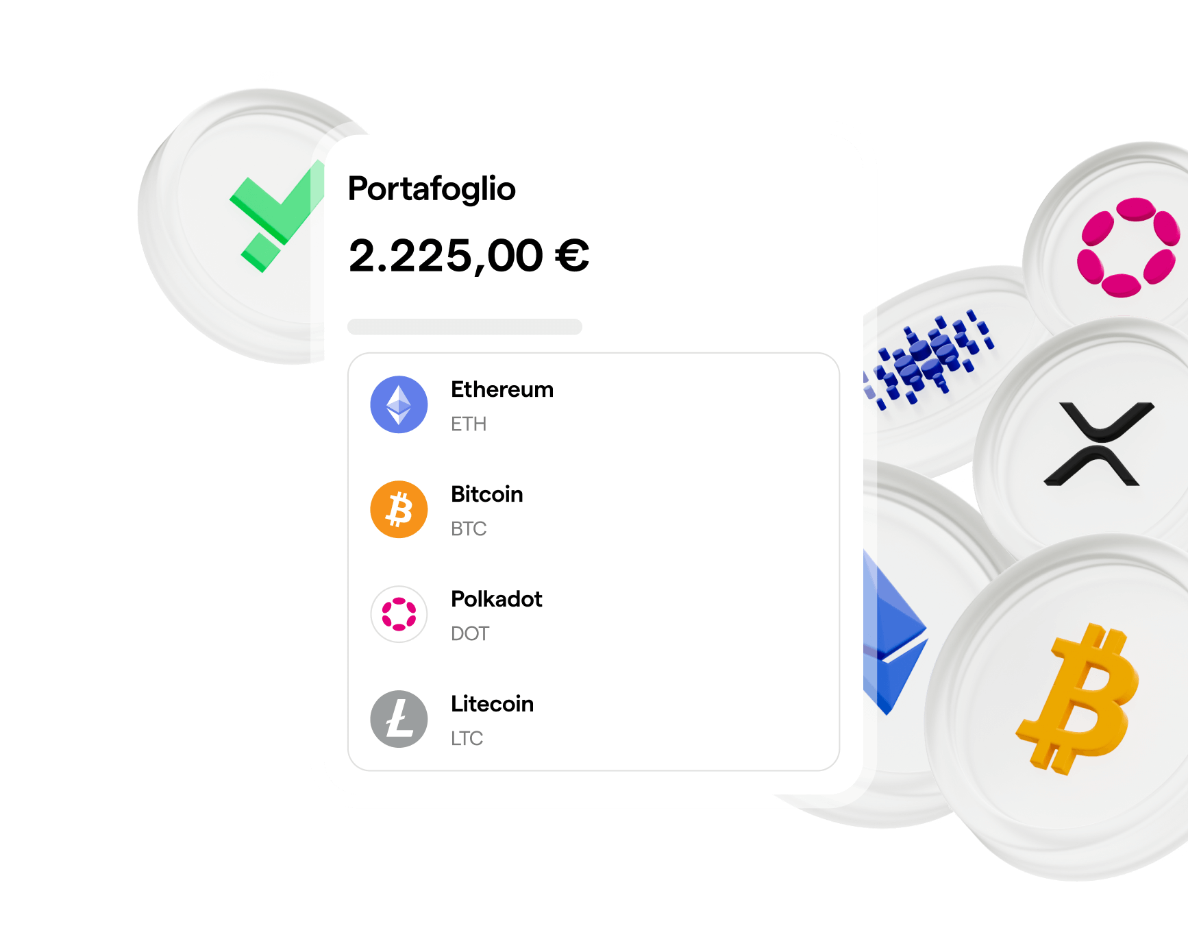 coin token e lista criptovalute nel wallet di young platform