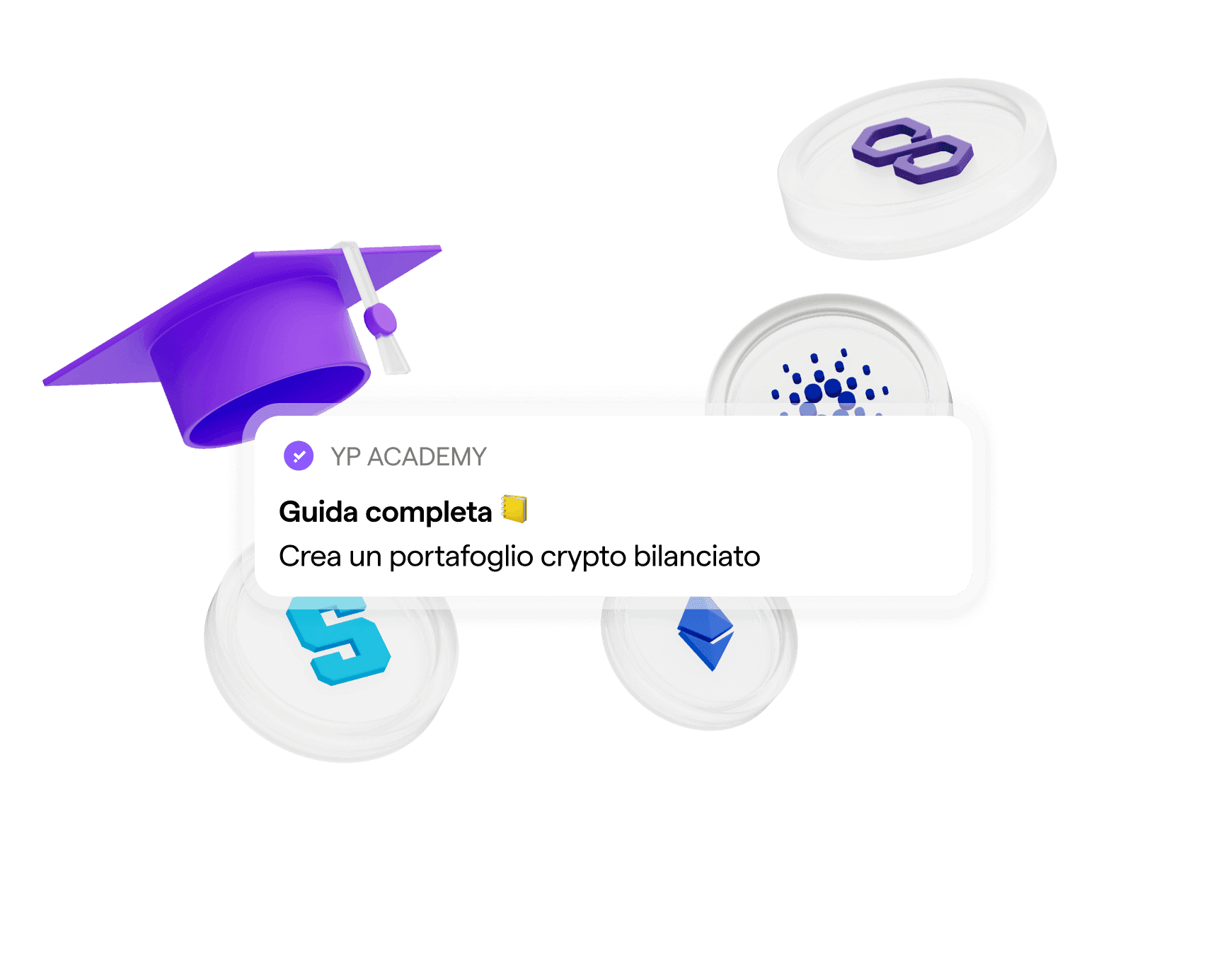 tocco accademico con criptovalute e notifica nuova lezione