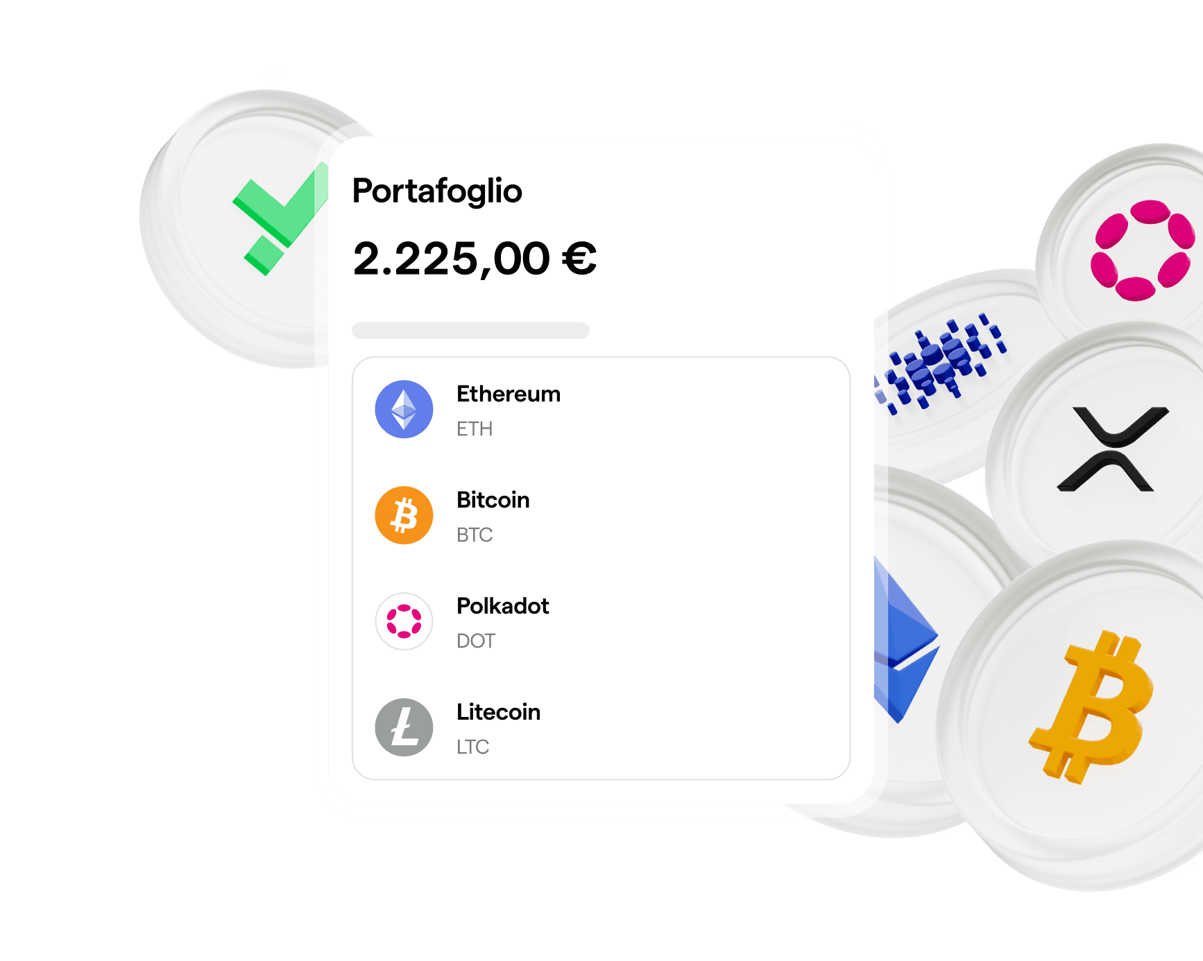 coin token e lista criptovalute nel wallet di young platform